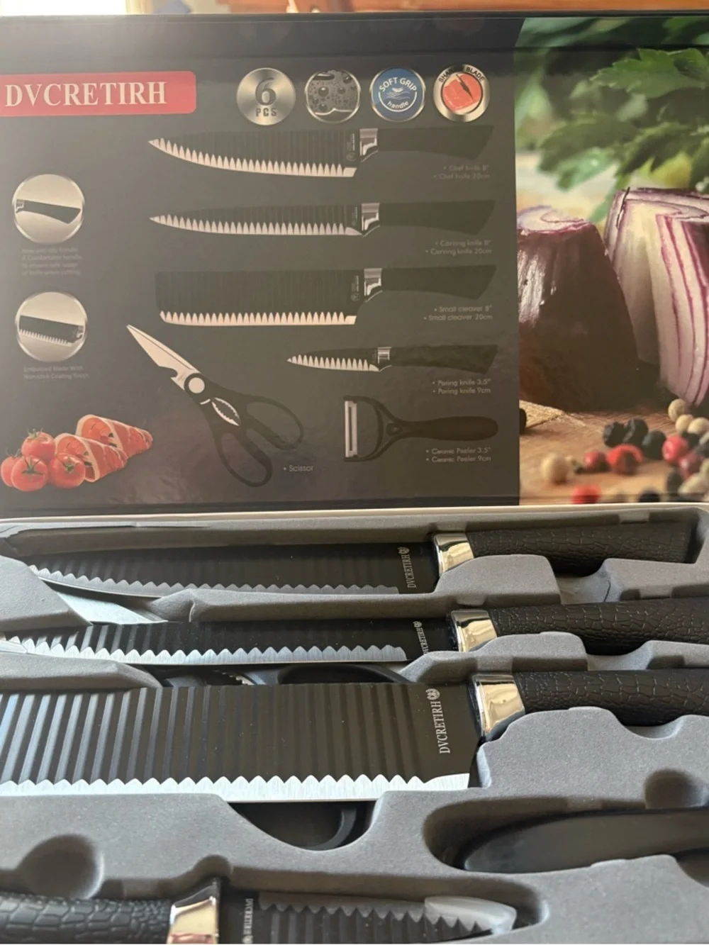 NEW IN BOX- Dvcretirh professional knife, kitchen utensils 6 piece set